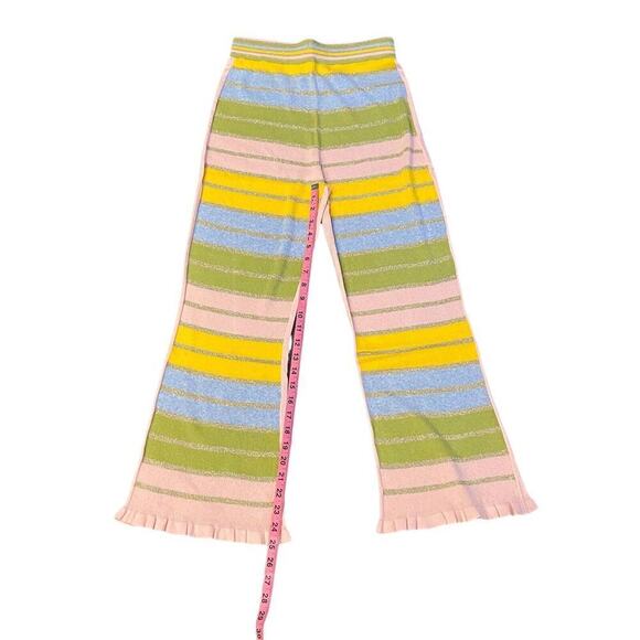 LoveShackFancy Kaiden Cotton Linen Blend Pants Pastel Rainbow Sz S NWT - Picture 8 of 8